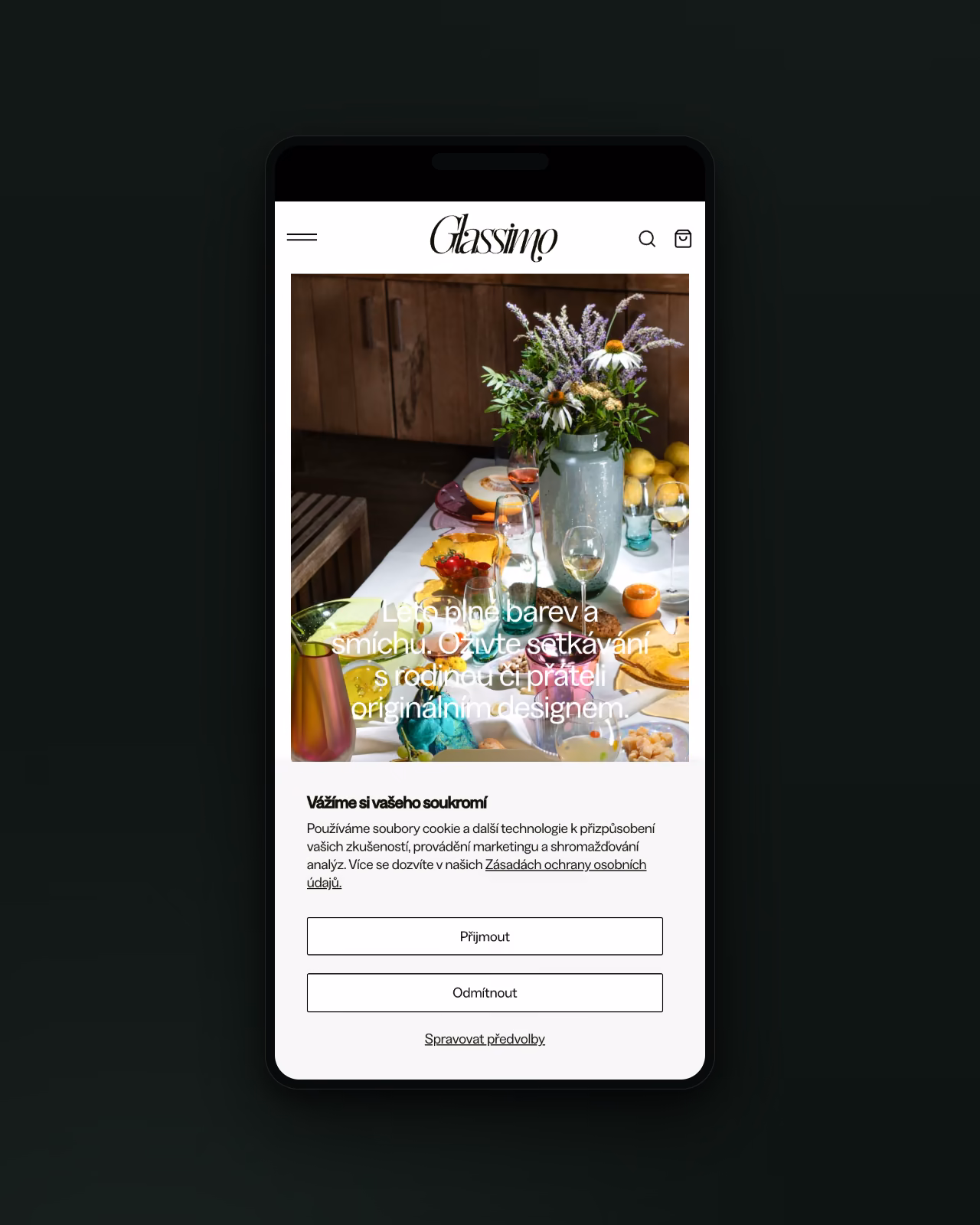 E-shop na mobilu — vázy, designéři, příběhy